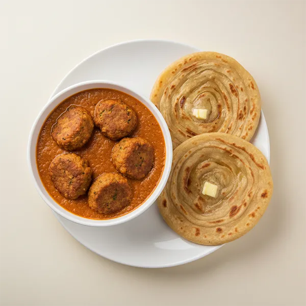 Mix Vegetable Kofta Curry With Laacha Paratha